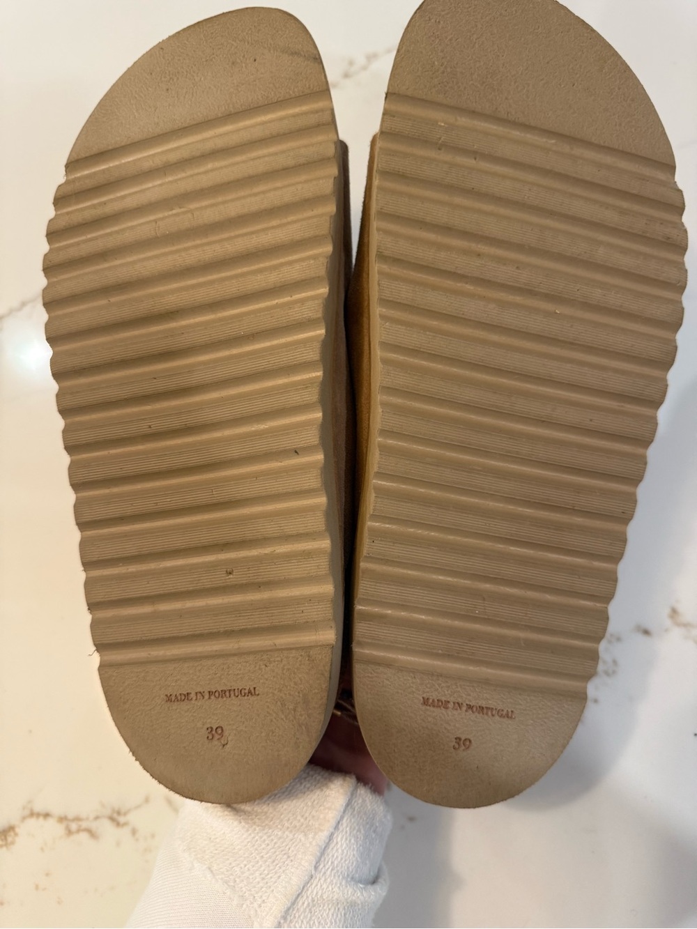 Jenni Kayne Suede Hutton Slides - Double-Strap Sandals - Tan - size 39 (8.5) - Picture 2 of 6
